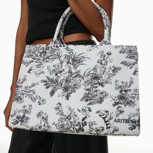 Aritzia Black and White Floral Women's Bag